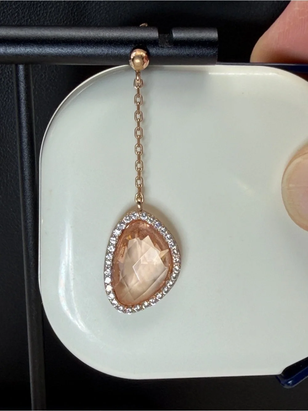 Genevive Rose Gold 18K plated silver Teardrop Dangle Earrings